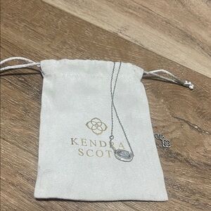 Kendra Scott Silver Pendant Necklace with light blue stone
